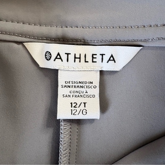 Athleta Stellar Wide Crop Size 12 Gray Pants Straight Wide Travel Comfy Career - Picture 7 of 9